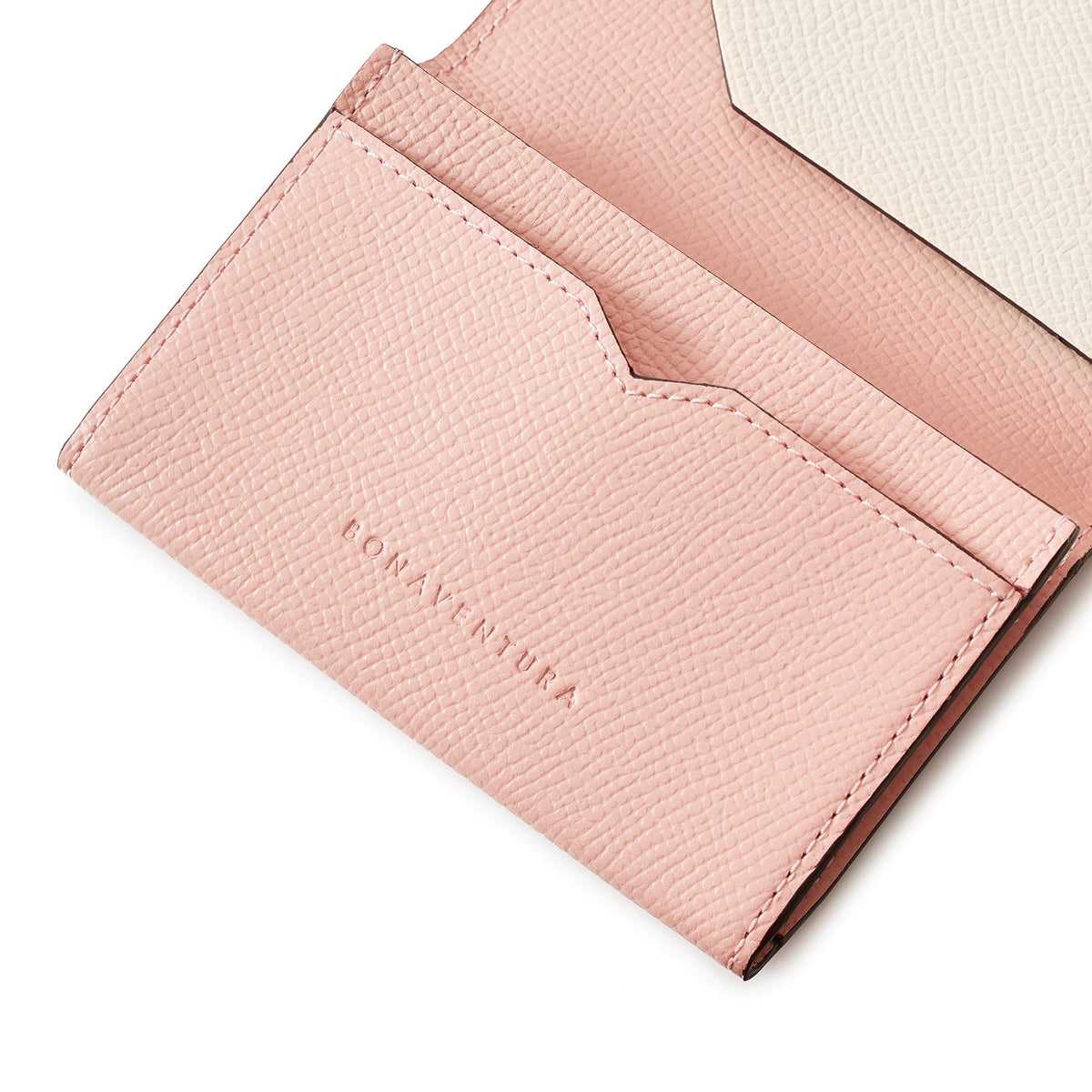Business Card Case with Sleeve Nobile Leather (Shell Pink × White)