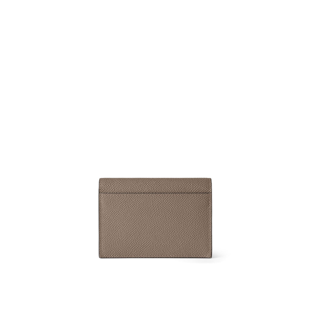 Bi-color Business Card Case with Sleeve Nobile Leather (Etoupe × Bordeaux)