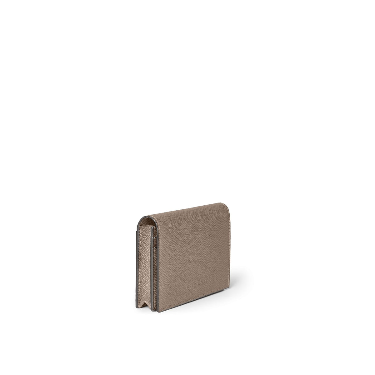 Bi-color Business Card Case with Sleeve Nobile Leather (Etoupe × Bordeaux)