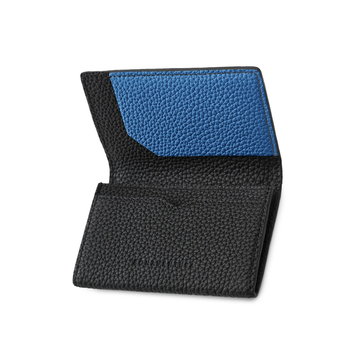 SAVOIA × BONAVENTURA Business Card Case with Sleeve Shrink Leather (Black × Savoia Blue)