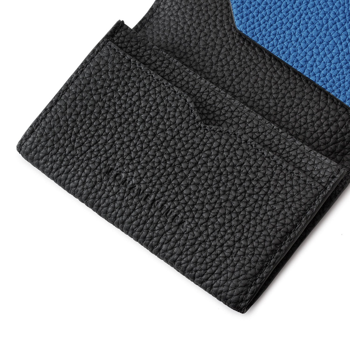 SAVOIA × BONAVENTURA Business Card Case with Sleeve Shrink Leather (Black × Savoia Blue)