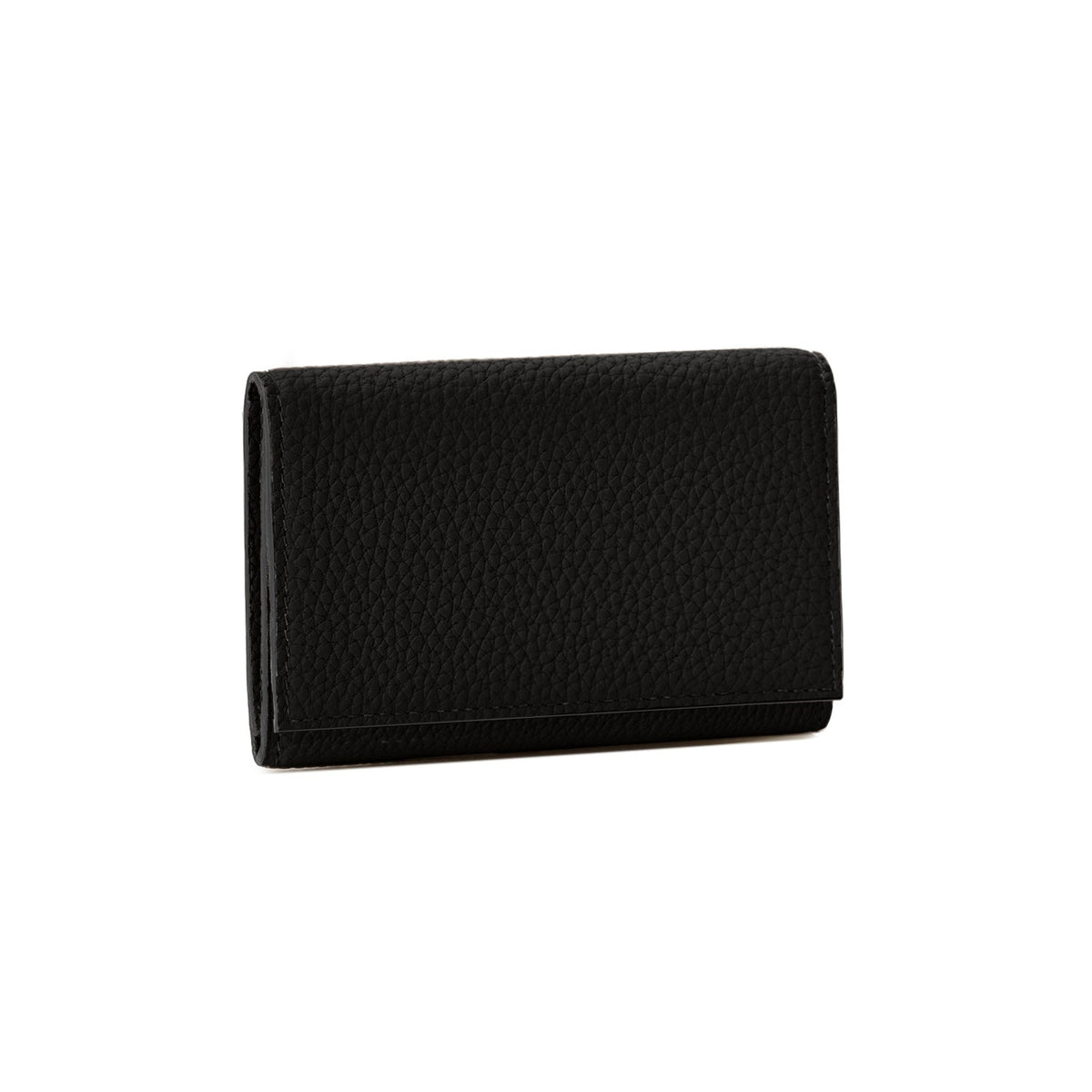 Business Card Case with Sleeve Shrink Leather (Black × Etoupe)