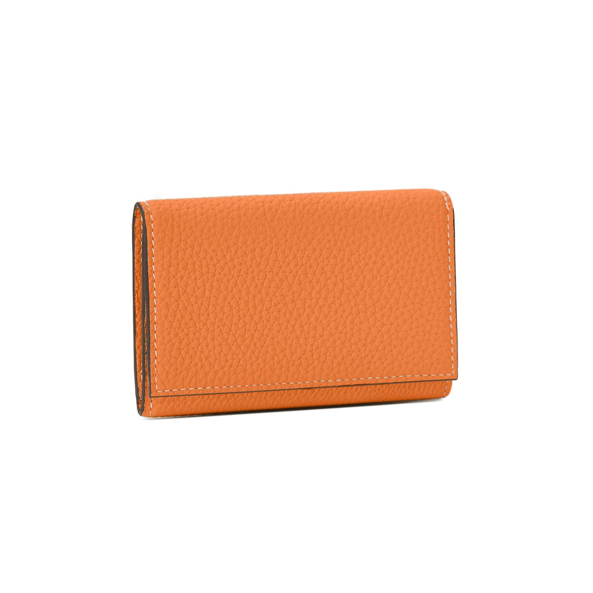 Business Card Case with Sleeve Shrink Leather (Orange × Etoupe)
