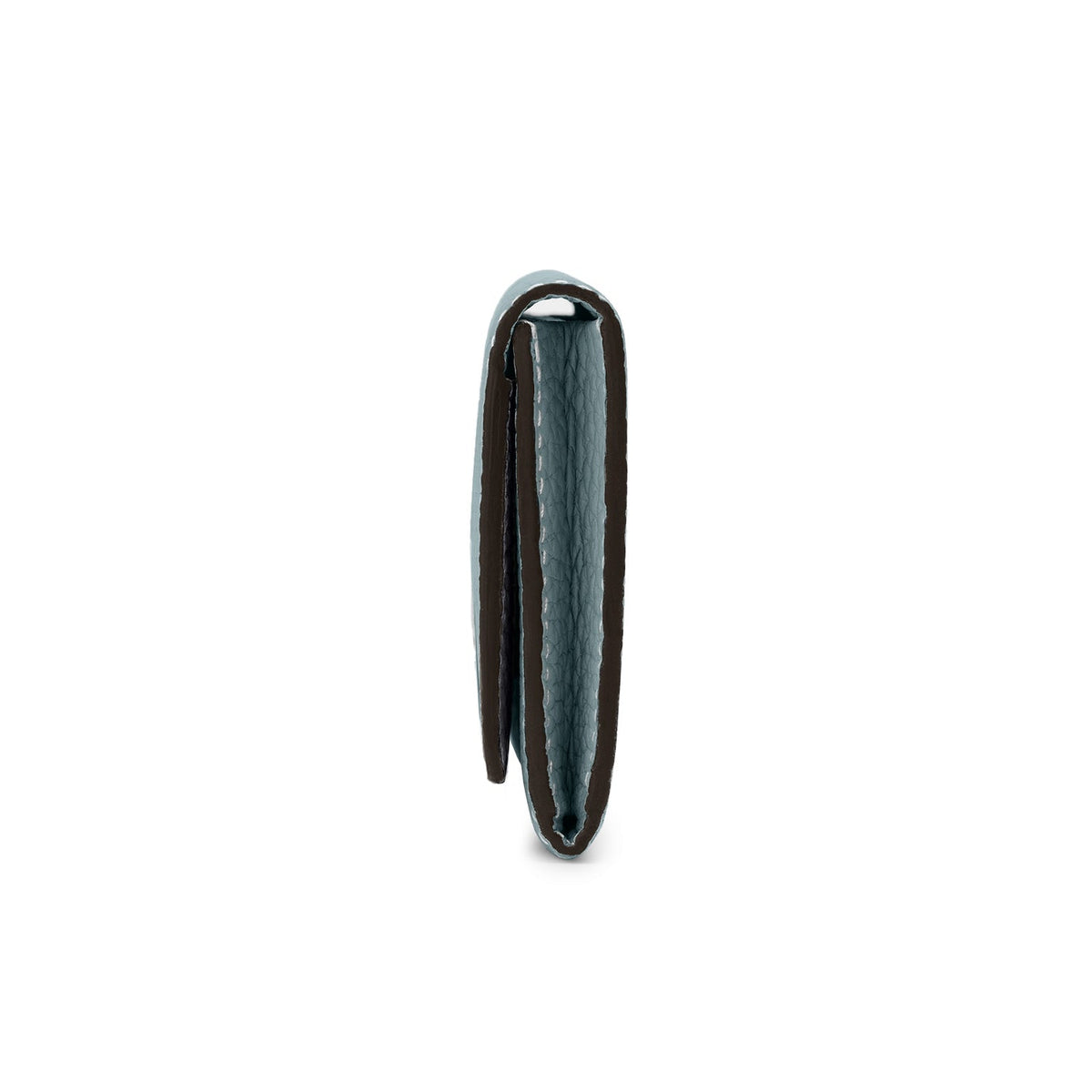 Business Card Case with Sleeve Shrink Leather (Smoky Mint × Charcoal Gray)