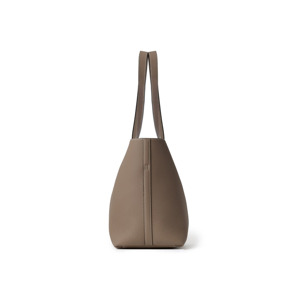 Alina 2-way Tote Bag Large Shrink Leather Small (Etoupe - Large)