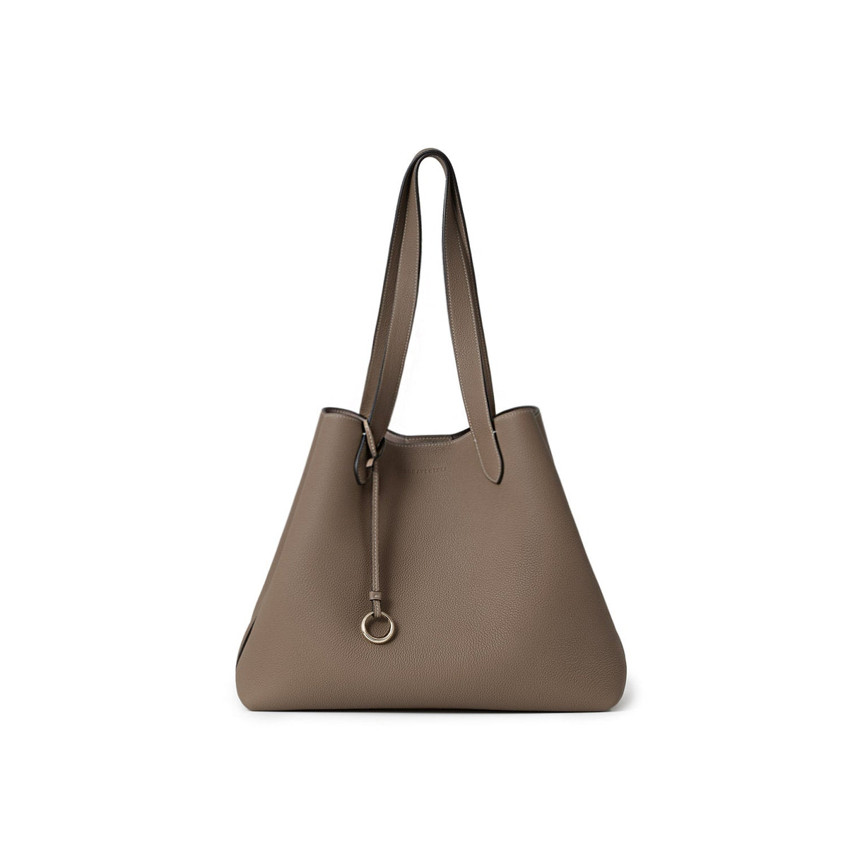 Alina 2-way Tote Bag Large Shrink Leather Small (Etoupe - Large)