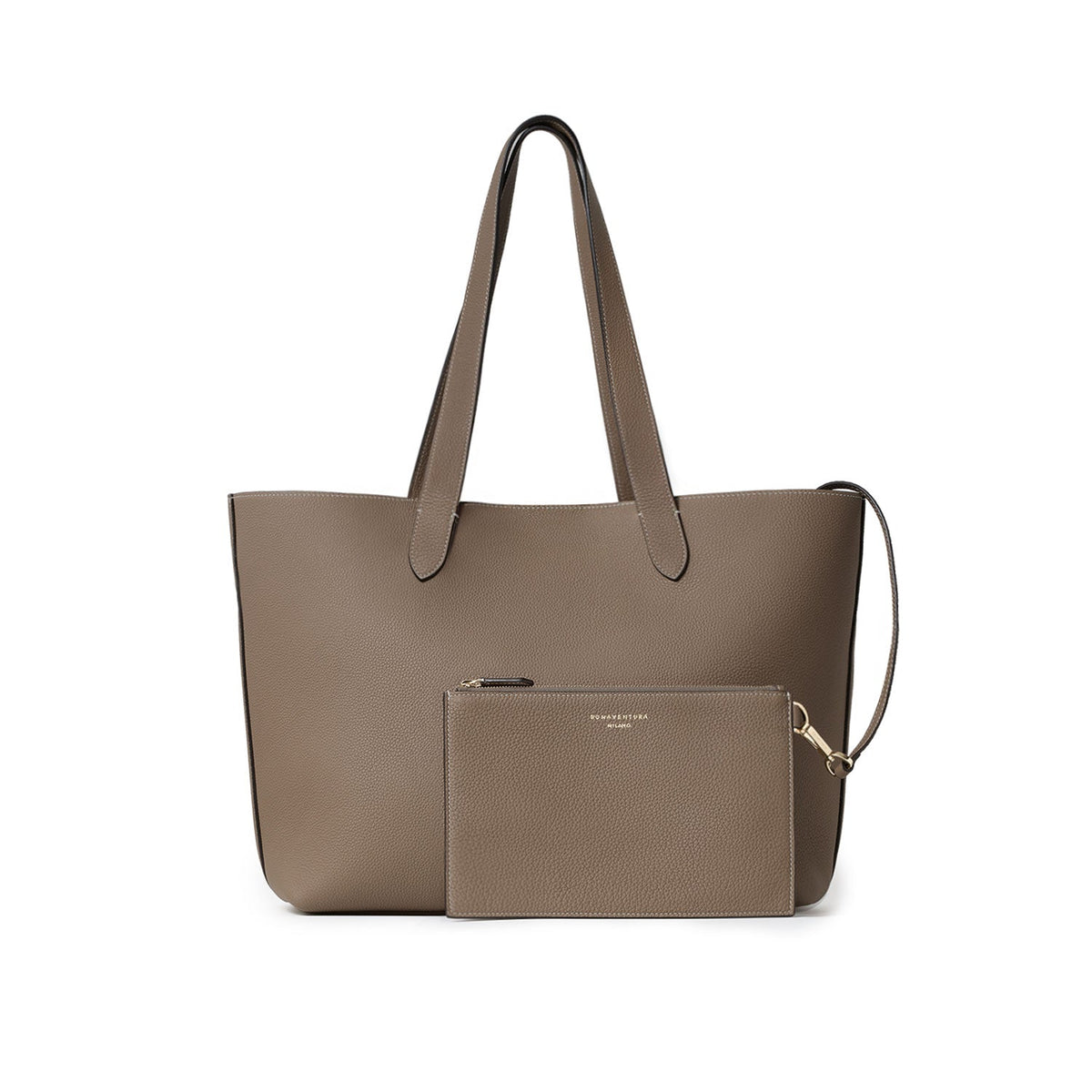 Alina 2-way Tote Bag Large Shrink Leather Small (Etoupe - Large)