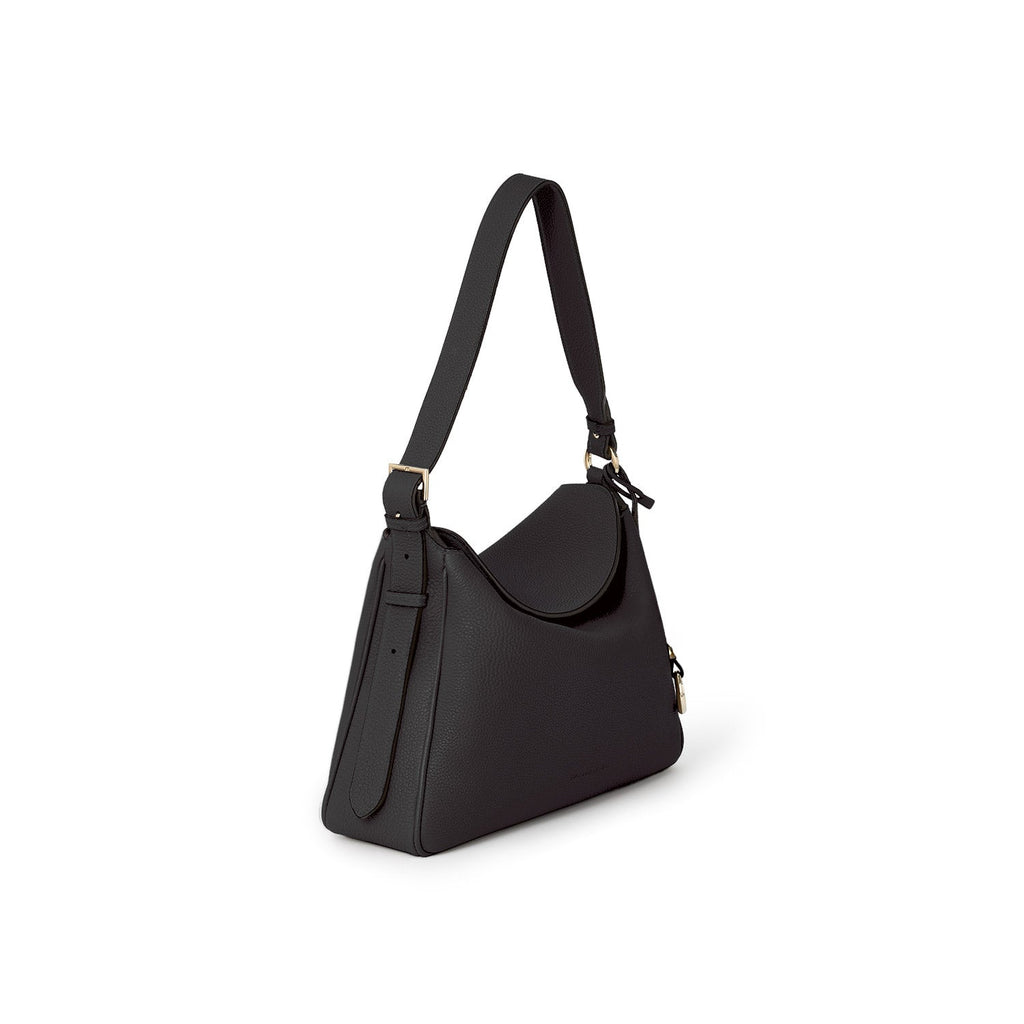 Alessia Shoulder Bag Medium Shrink Leather (Black - Medium)