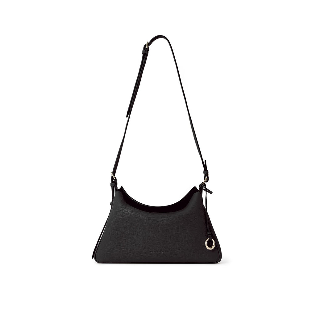 Alessia Shoulder Bag Medium Shrink Leather (Black - Medium)