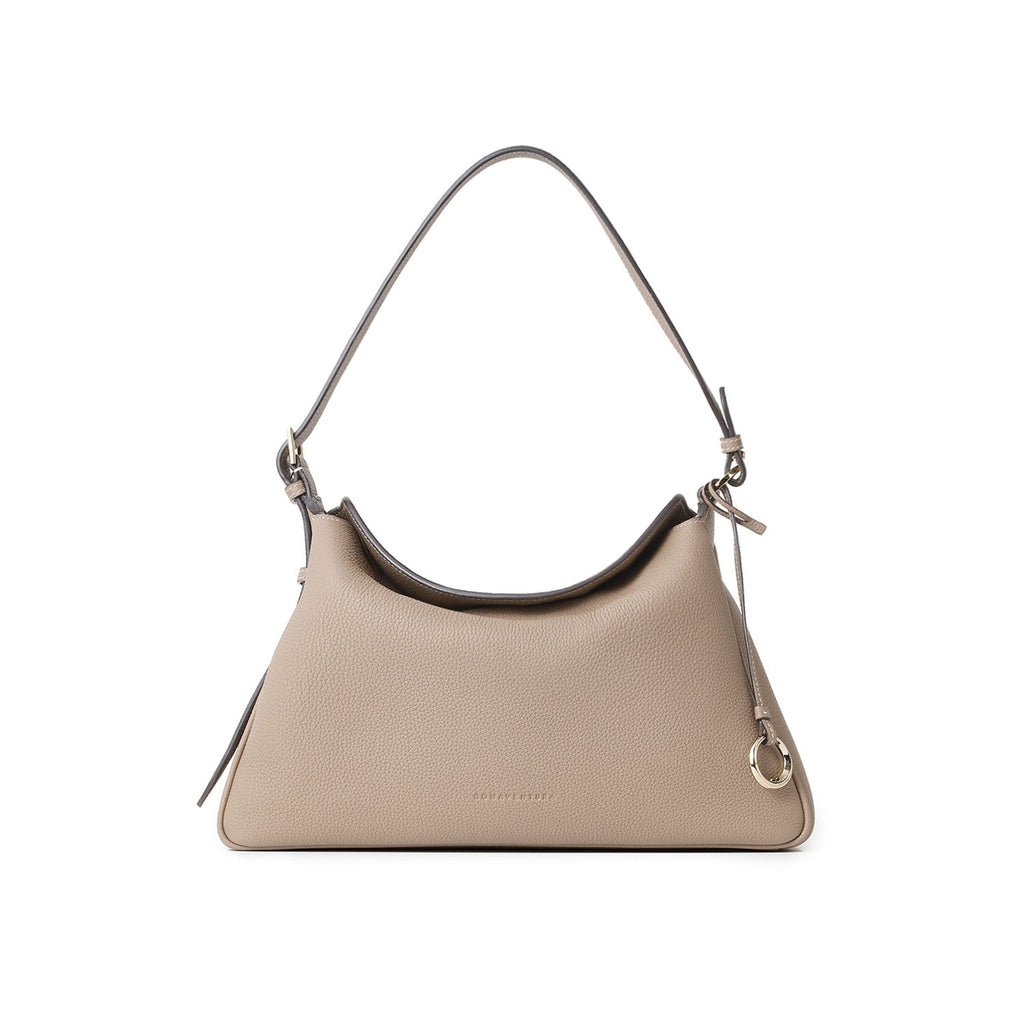 Alessia Shoulder Bag Medium Shrink Leather (Greige - Medium)