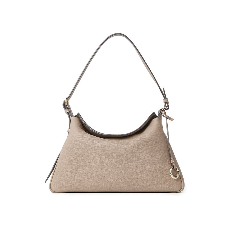 Alessia Shoulder Bag Medium Shrink Leather (Greige - Medium)