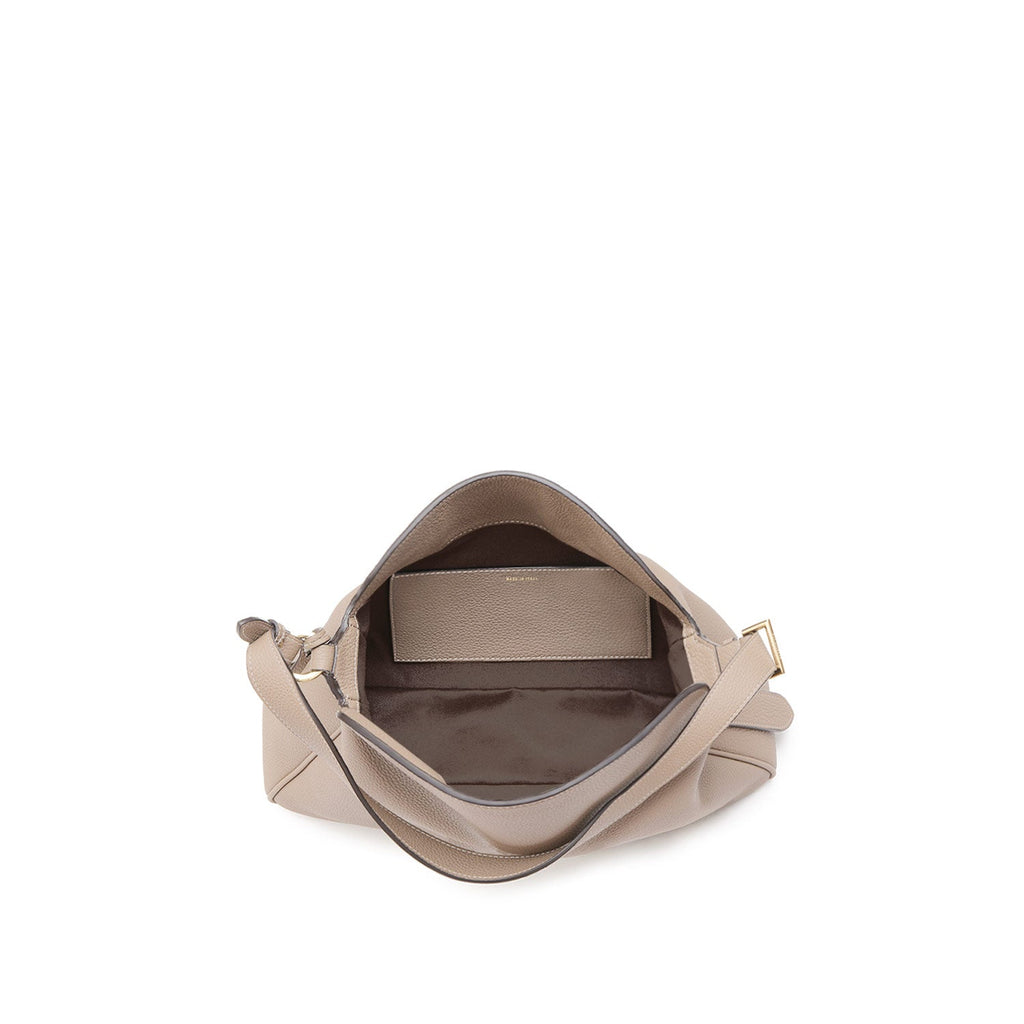 Alessia Shoulder Bag Medium Shrink Leather (Greige - Medium)