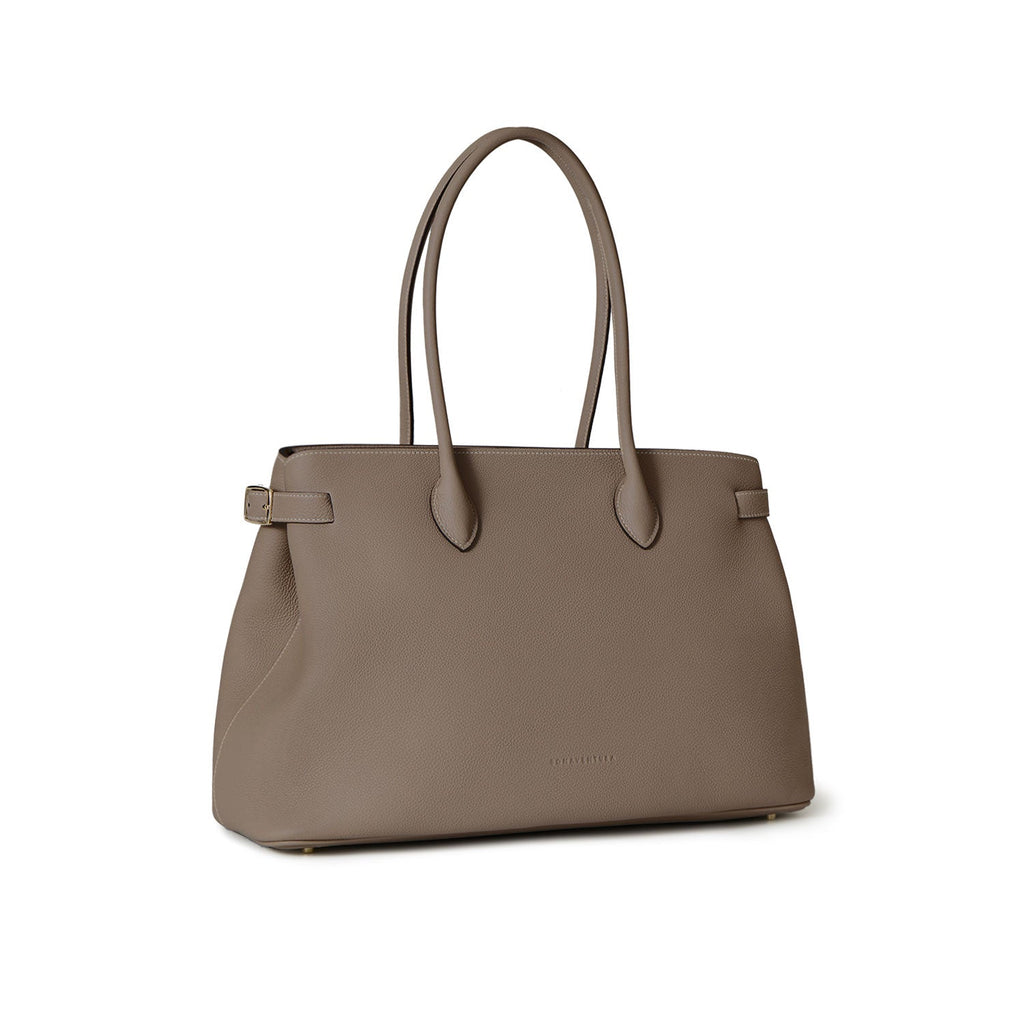 Claire Tote Bag Shrink Leather (Etoupe)