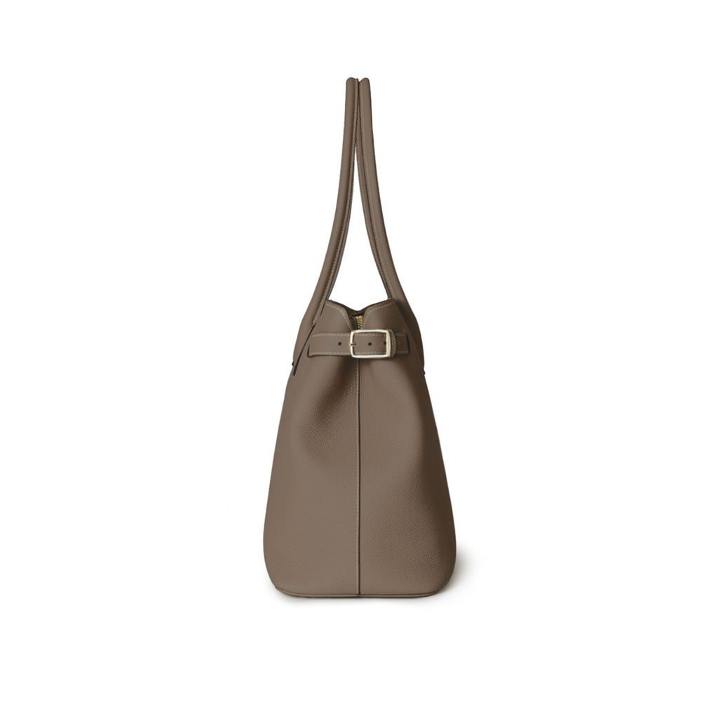 Claire Tote Bag Shrink Leather (Etoupe)