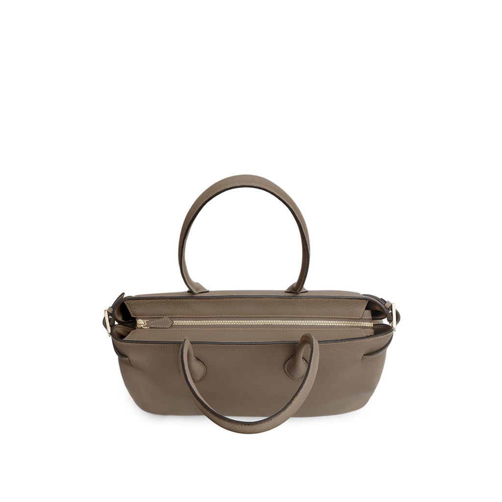 Claire Tote Bag Shrink Leather (Etoupe)