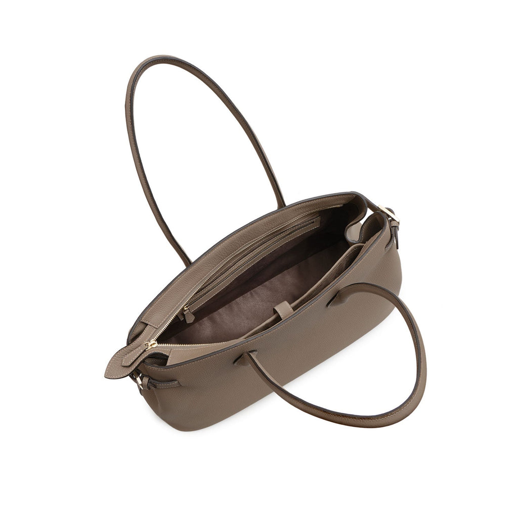 Claire Tote Bag Shrink Leather (Etoupe)