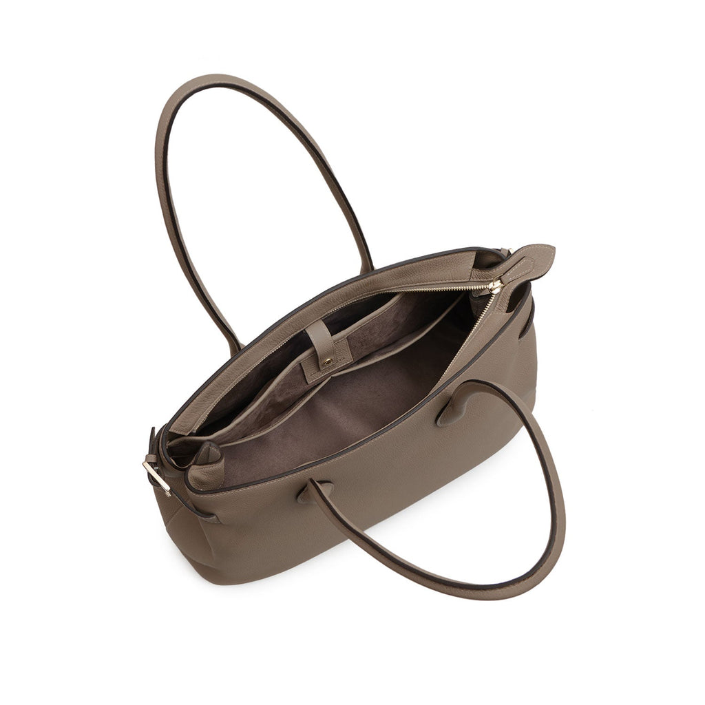 Claire Tote Bag Shrink Leather (Etoupe)