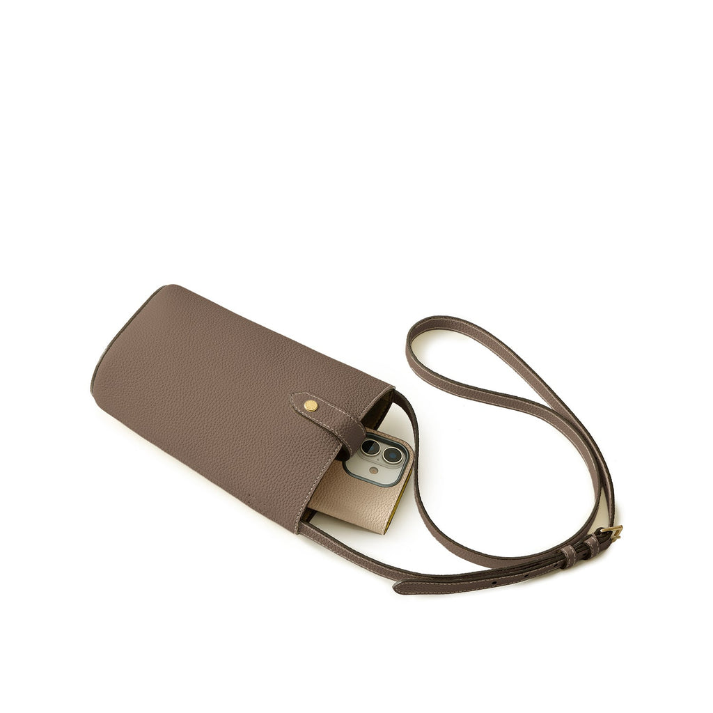 Lara Crossbody Bag Shrink Leather (Etoupe)