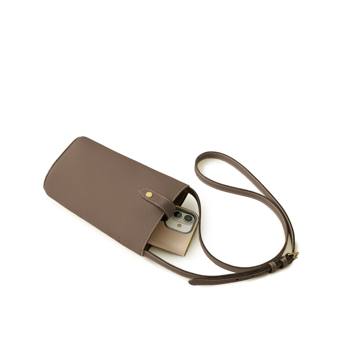 Lara Crossbody Bag Shrink Leather (Etoupe)