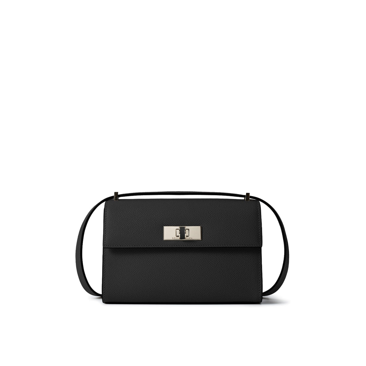 Vittoria Shoulder Bag Nobile Leather (Black × Bordeaux)