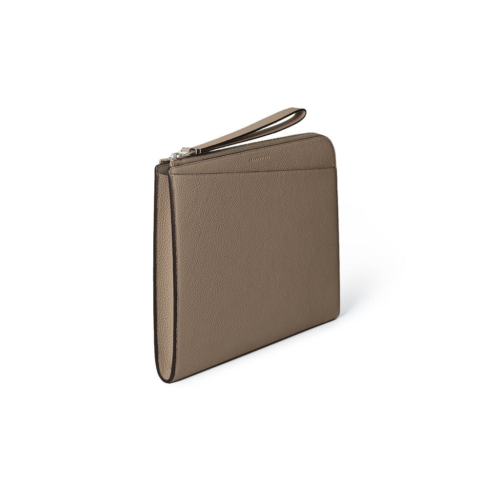 Fabio Clutch Bag Shrink Leather (Etoupe)