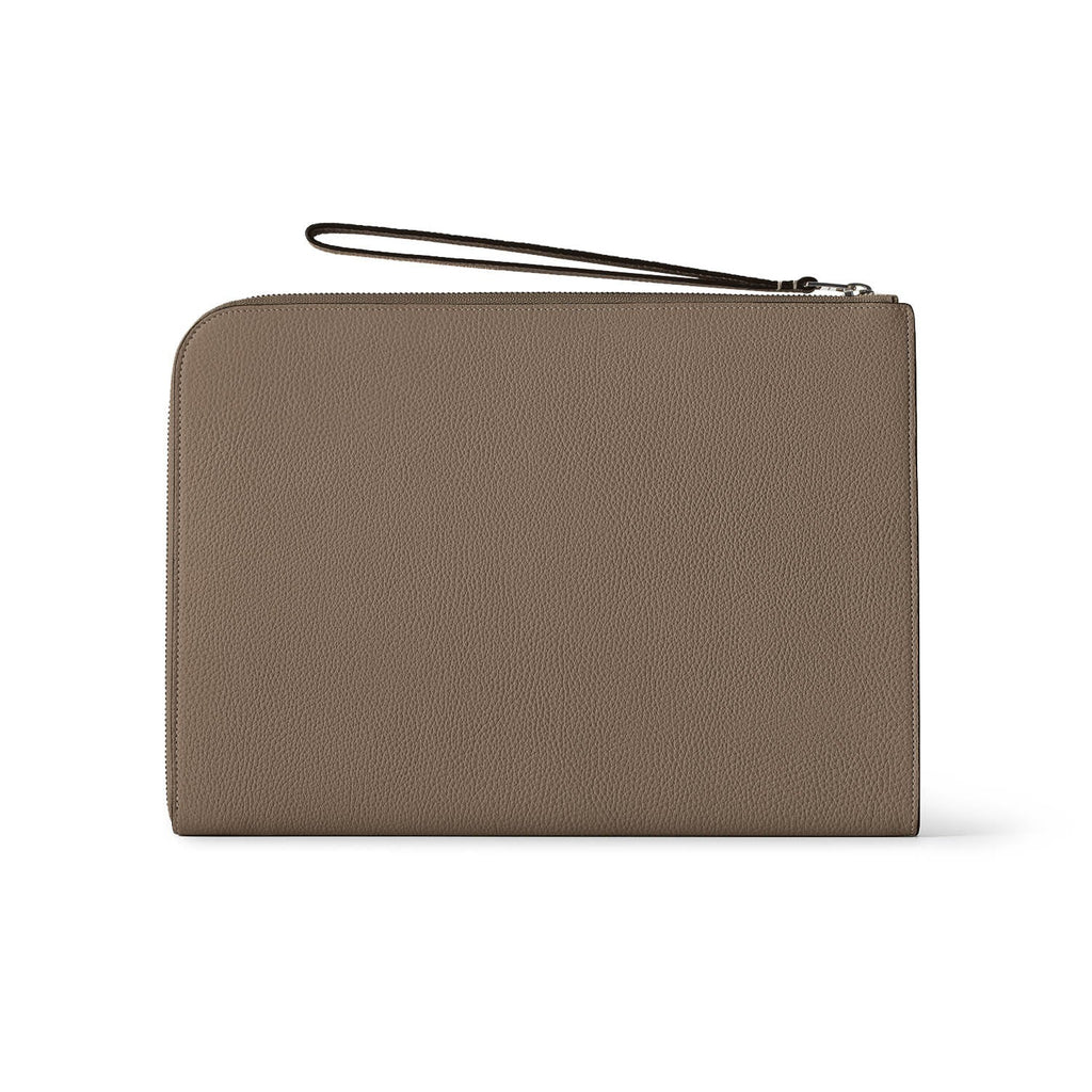 Fabio Clutch Bag Shrink Leather (Etoupe)
