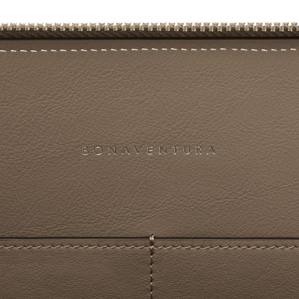 Fabio Clutch Bag Shrink Leather (Etoupe)