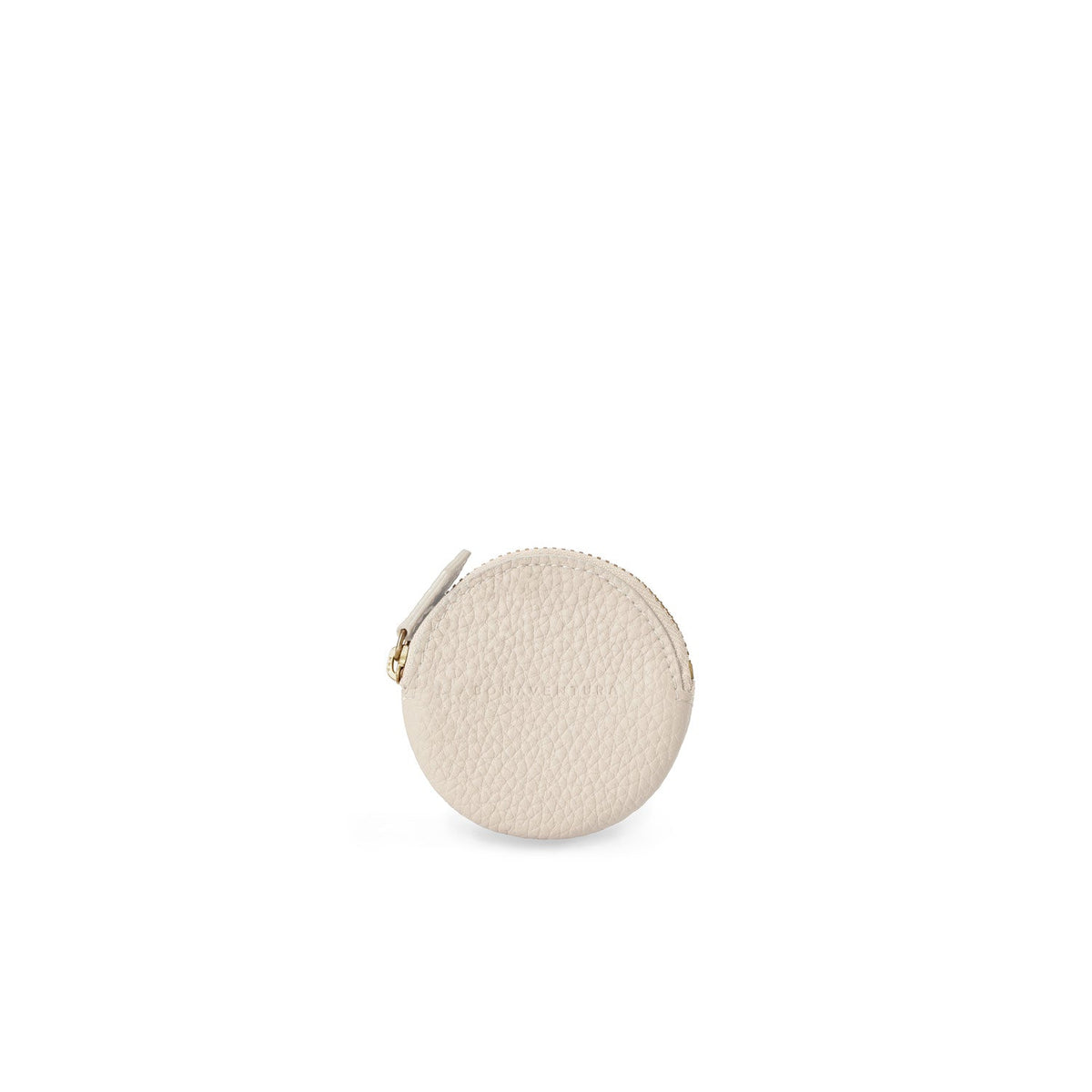 Round Coin Case Shrink Leather (Ivory)
