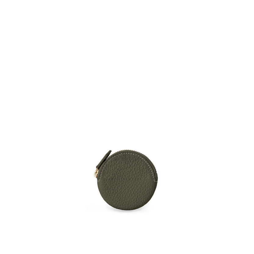Round Coin Case Shrink Leather