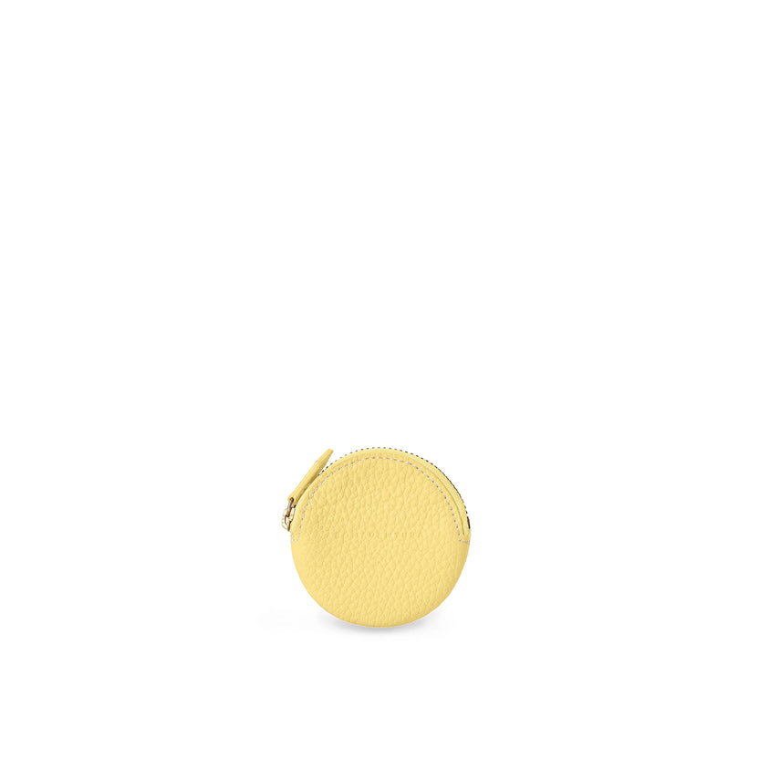 Round Coin Case In Shrink Leather