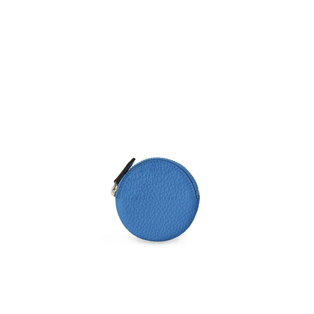 SAVOIA × BONAVENTURA Round Coin Case Shrink Leather (Savoia Blue)