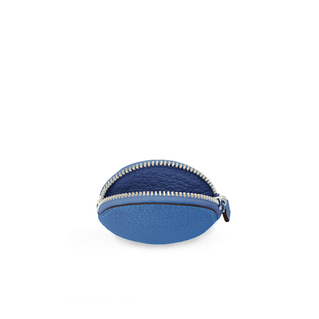 SAVOIA × BONAVENTURA Round Coin Case Shrink Leather (Savoia Blue)