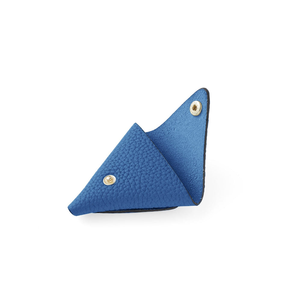 SAVOIA × BONAVENTURA Triangle Coin Case Shrink Leather (Savoia Blue)