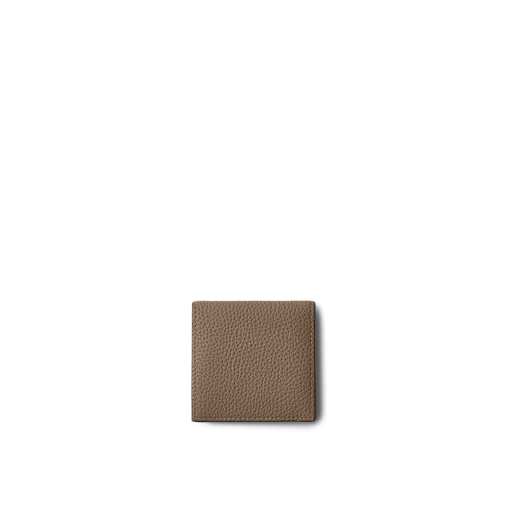 Foldable Coin Case Shrink Leather (Etoupe)
