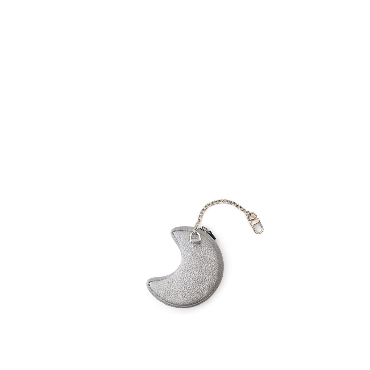 Moon Mini Pouch with Chain Shrink Leather (Silver)