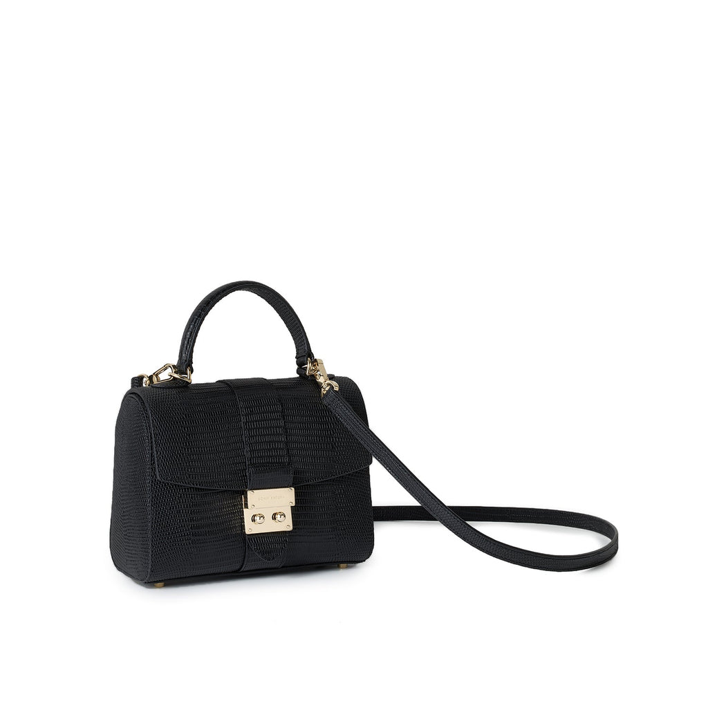Anna Bag Embossed Lizard Leather (Black)
