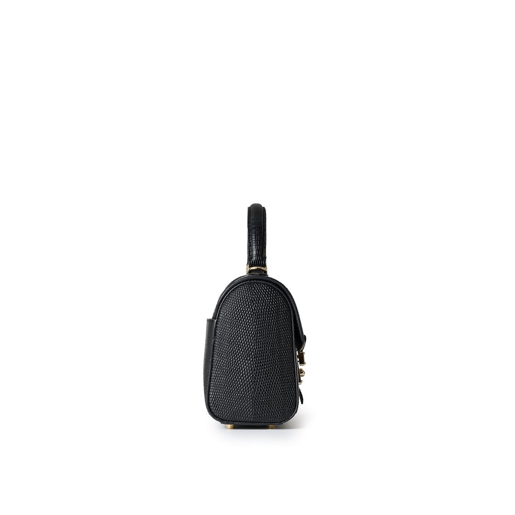Anna Bag Embossed Lizard Leather (Black)