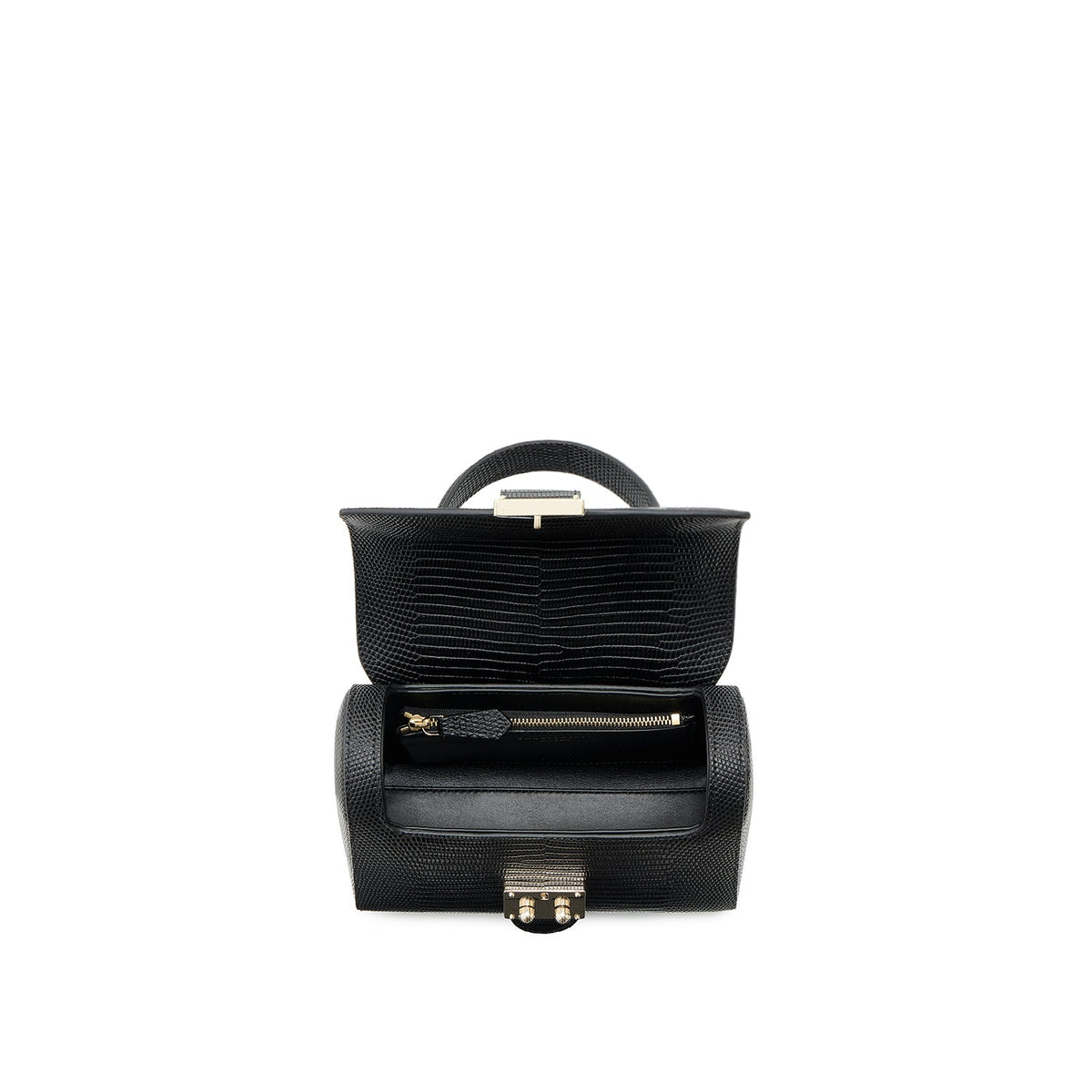 Anna Bag Embossed Lizard Leather (Black)