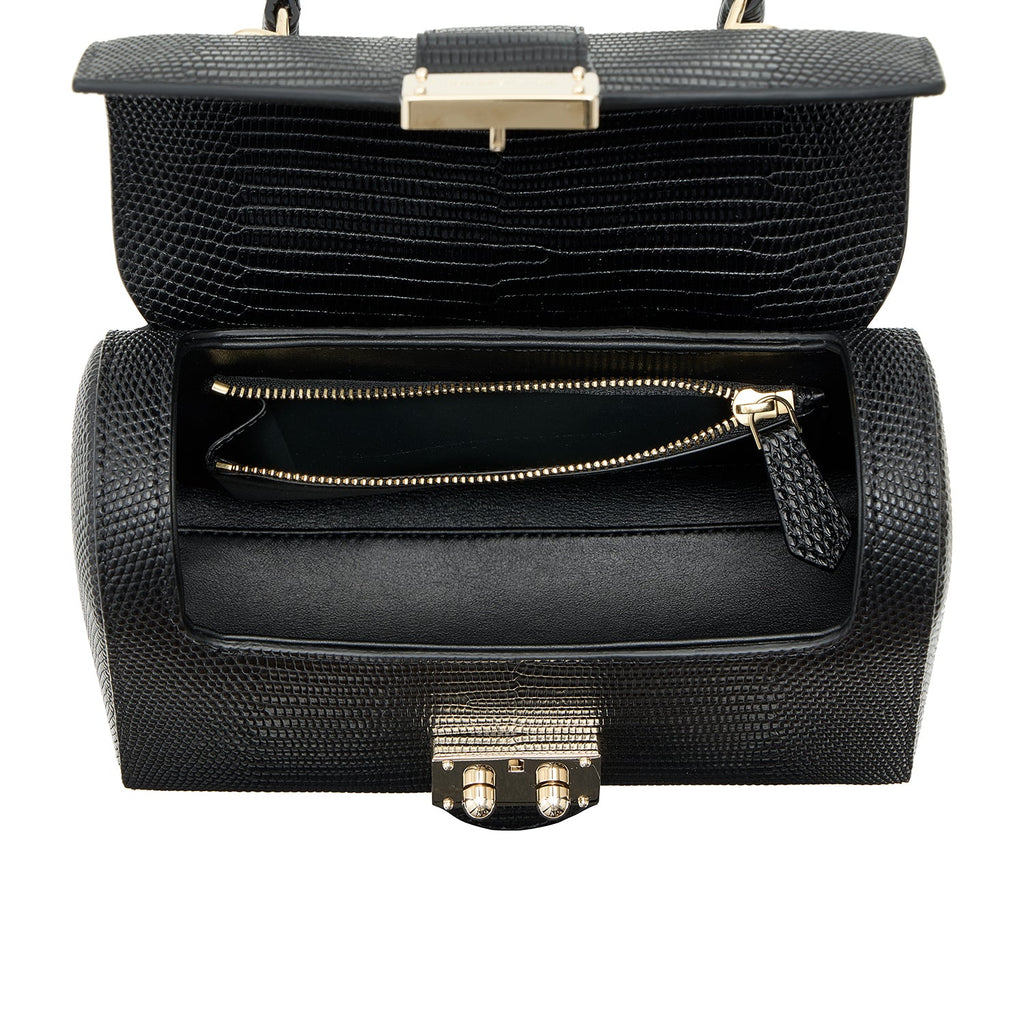 Anna Bag Embossed Lizard Leather (Black)