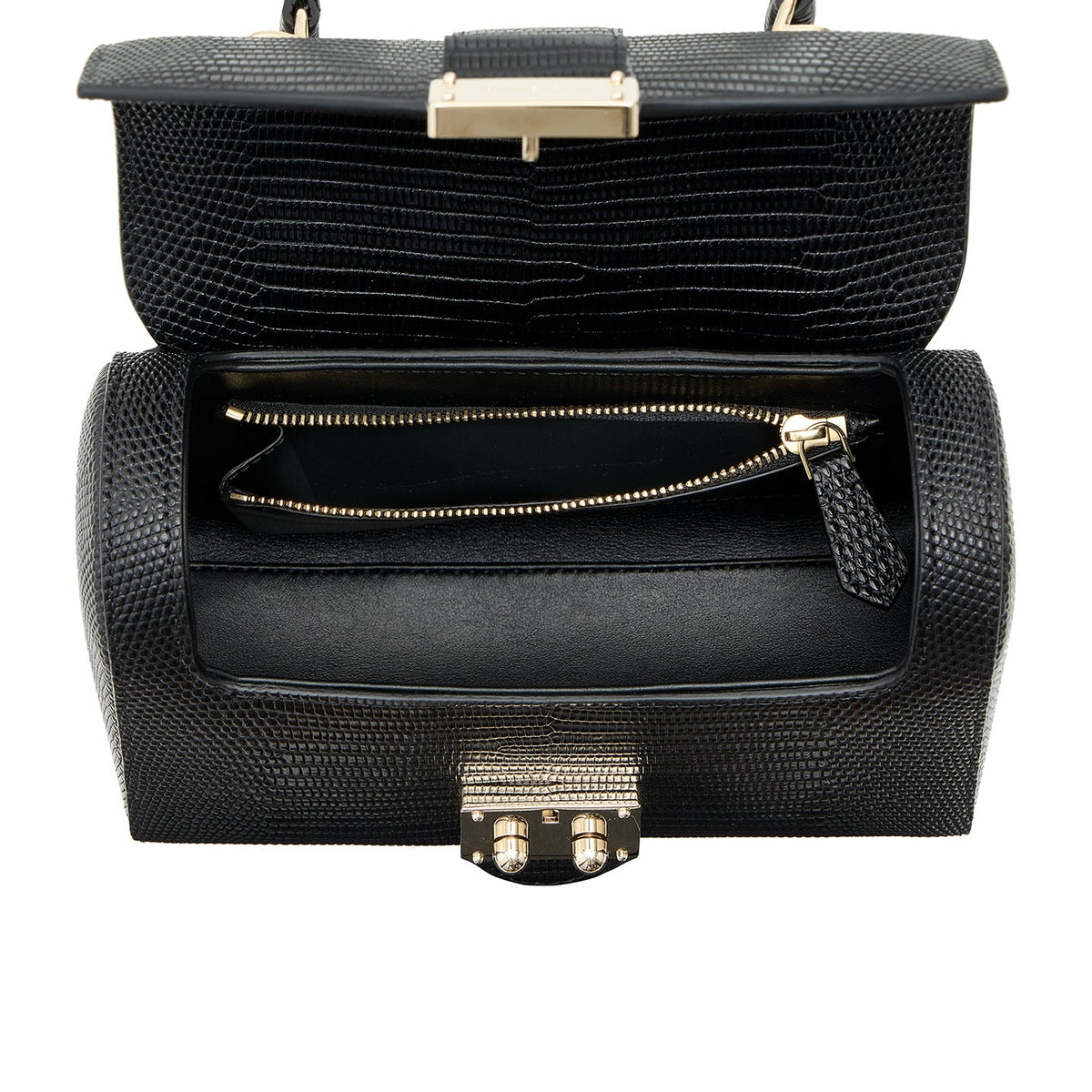 Anna Bag Embossed Lizard Leather (Black)