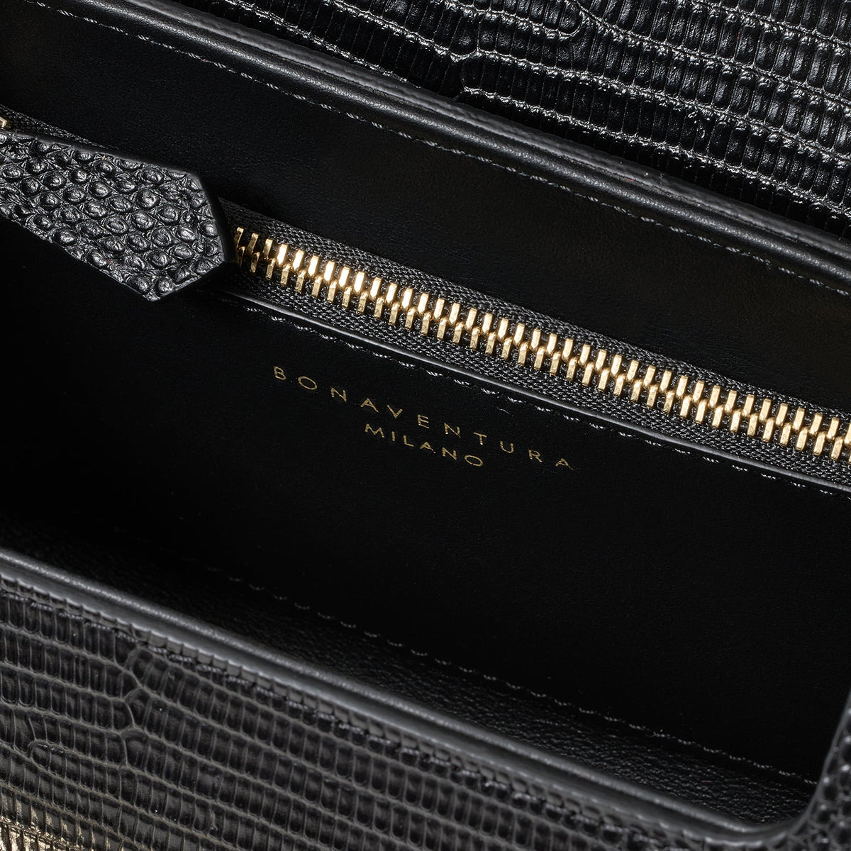 Anna Bag Embossed Lizard Leather (Black)