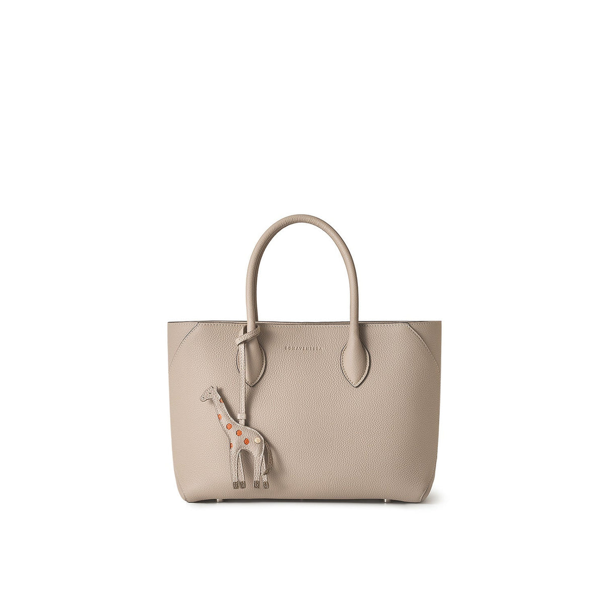 Animal Charm Giraffe Shrink Leather (Greige × Orange)