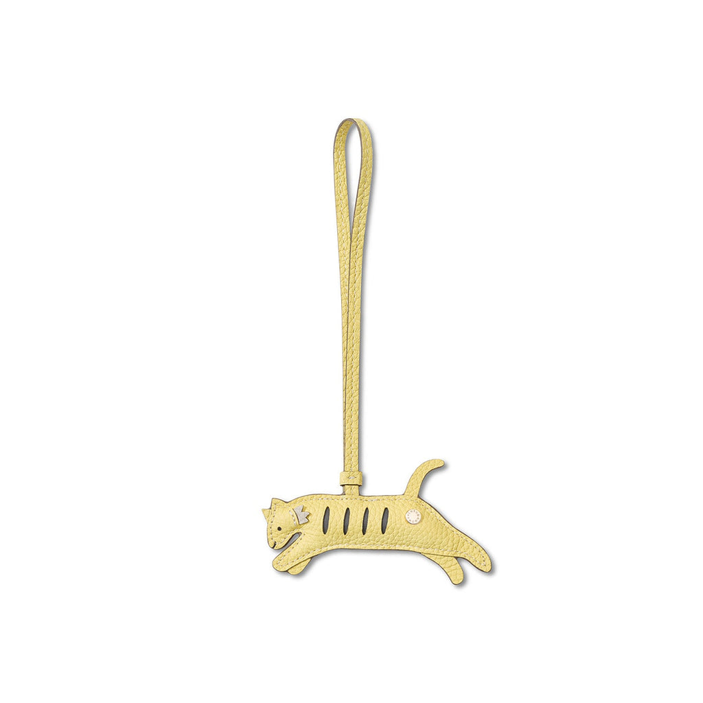 Animal Charm Tiger Shrink Leather (Yellow × Charcoal Gray)