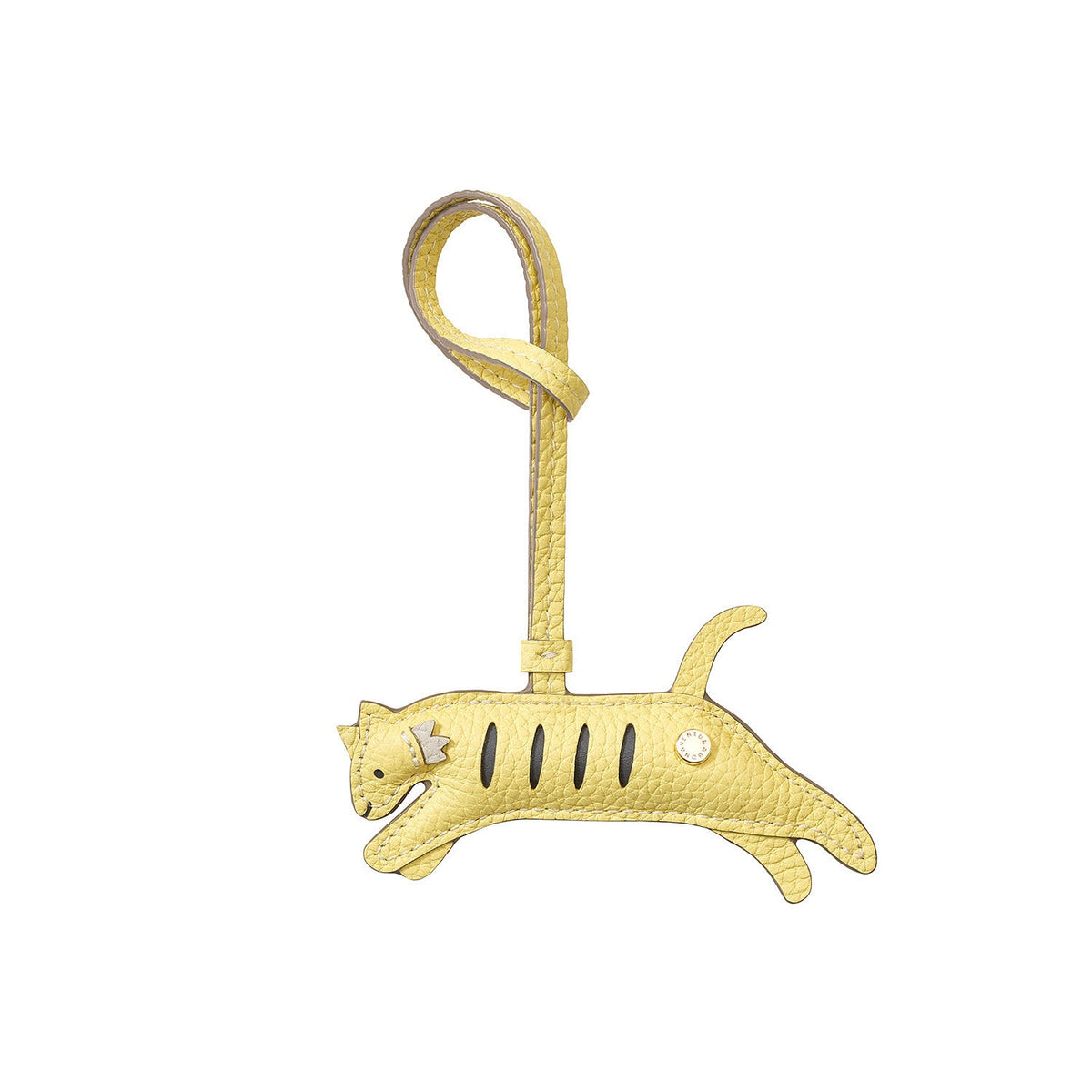 Animal Charm Tiger Shrink Leather (Yellow × Charcoal Gray)