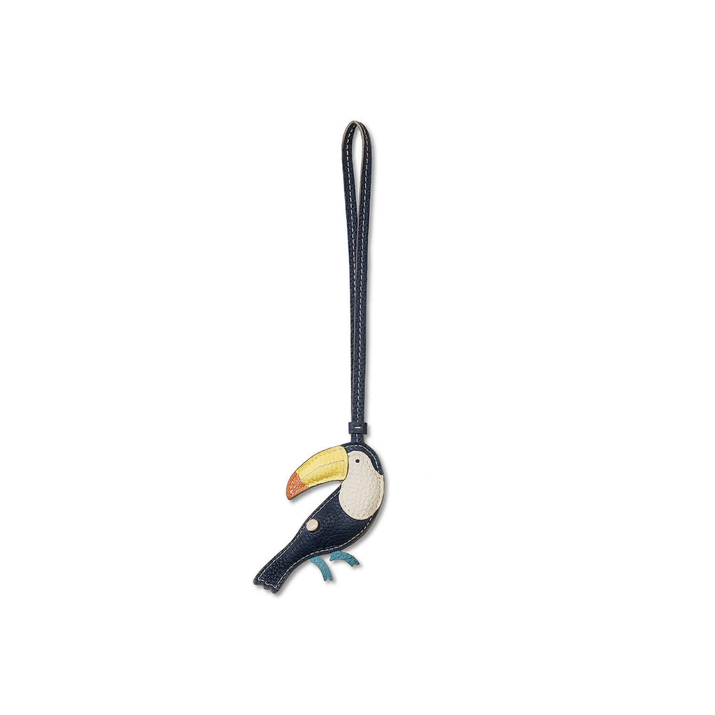 Animal Charm Toucan Shrink Leather (Navy × Yellow)