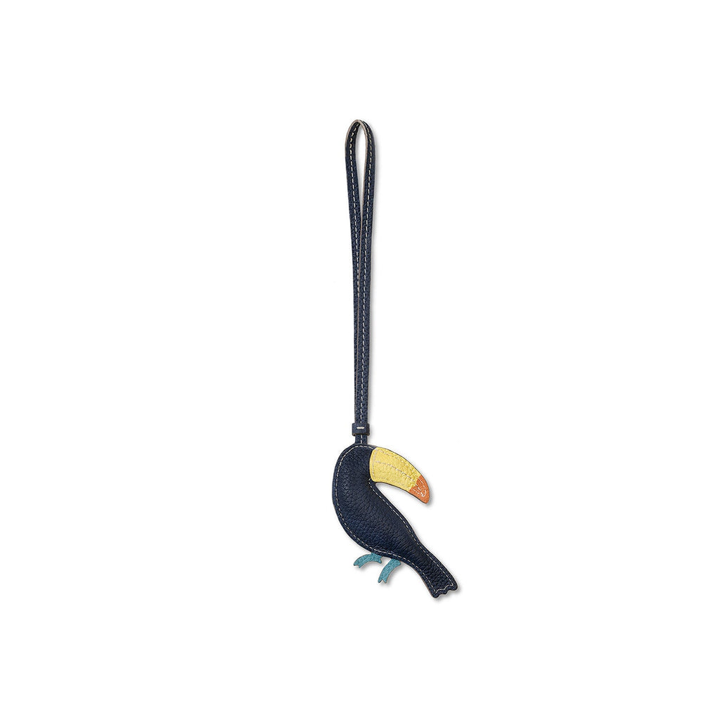 Animal Charm Toucan Shrink Leather (Navy × Yellow)
