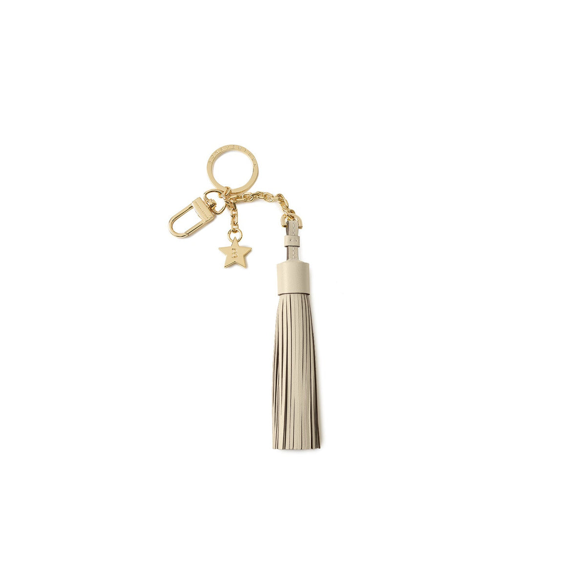 Tassel Charm Shrink Leather (Ivory × Etoupe)
