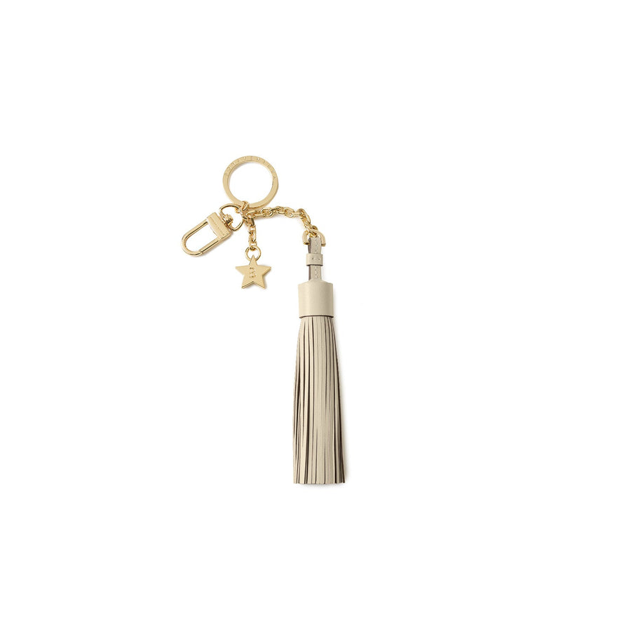 Tassel Charm Shrink Leather (Ivory × Etoupe)