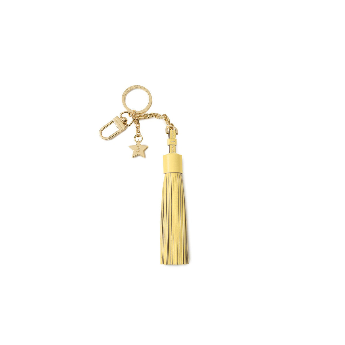 Tassel Charm Shrink Leather (Yellow × Greige)