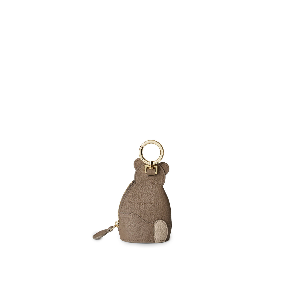 Bear Purse Charm Shrink Leather (Etoupe × Navy)